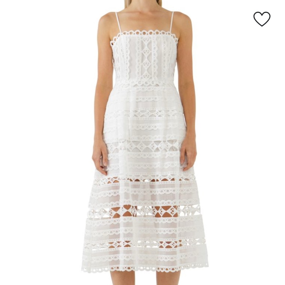 Endless Rose White Lace Midi Dress